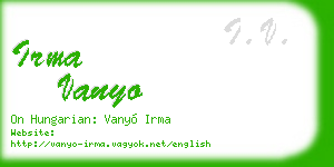irma vanyo business card